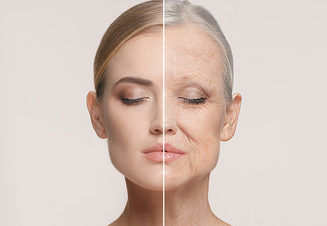 加齢により肌の弾力低下